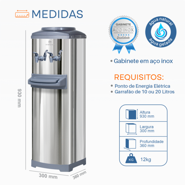 Coluna-K10-003-2 - Copia Bebedouro coluna para galão gelado Inox