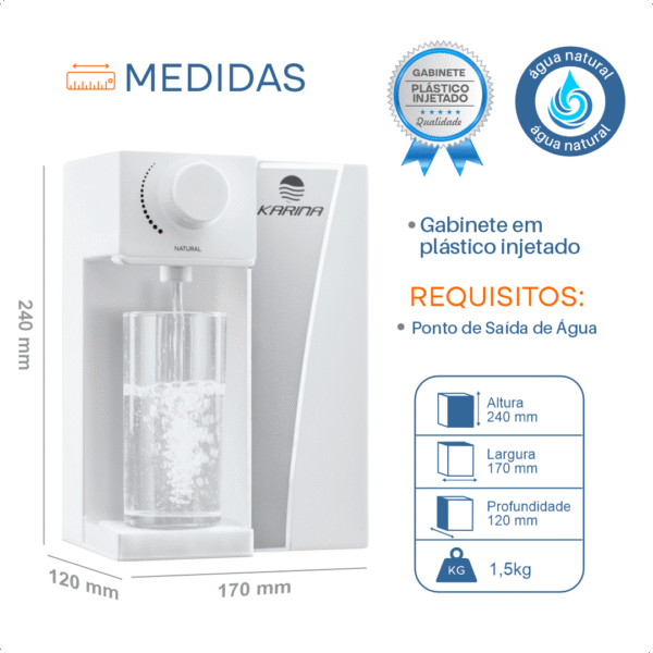 Purificador de água 6 litros - não gela água