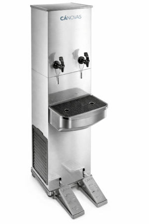 Bebedouro Industrial 50 litros em Inox - SEM contato manual, com 2 torneiras (água natural e uma gelada)