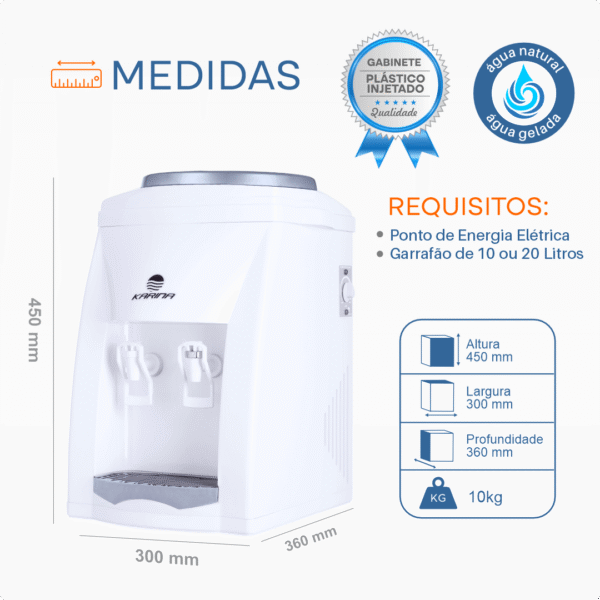 Mesa-K31-005.png Bebedouro de água gelada para balcão cor branco