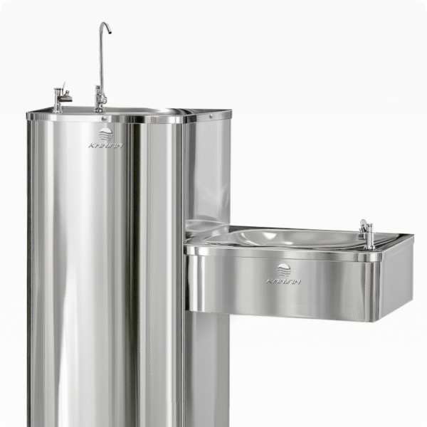 Bebedouro de Pressão Inox conjugado (com acessibilidade ou infantil)